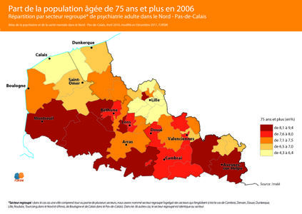 Part de la population âgée de 75 ans et plus en 20