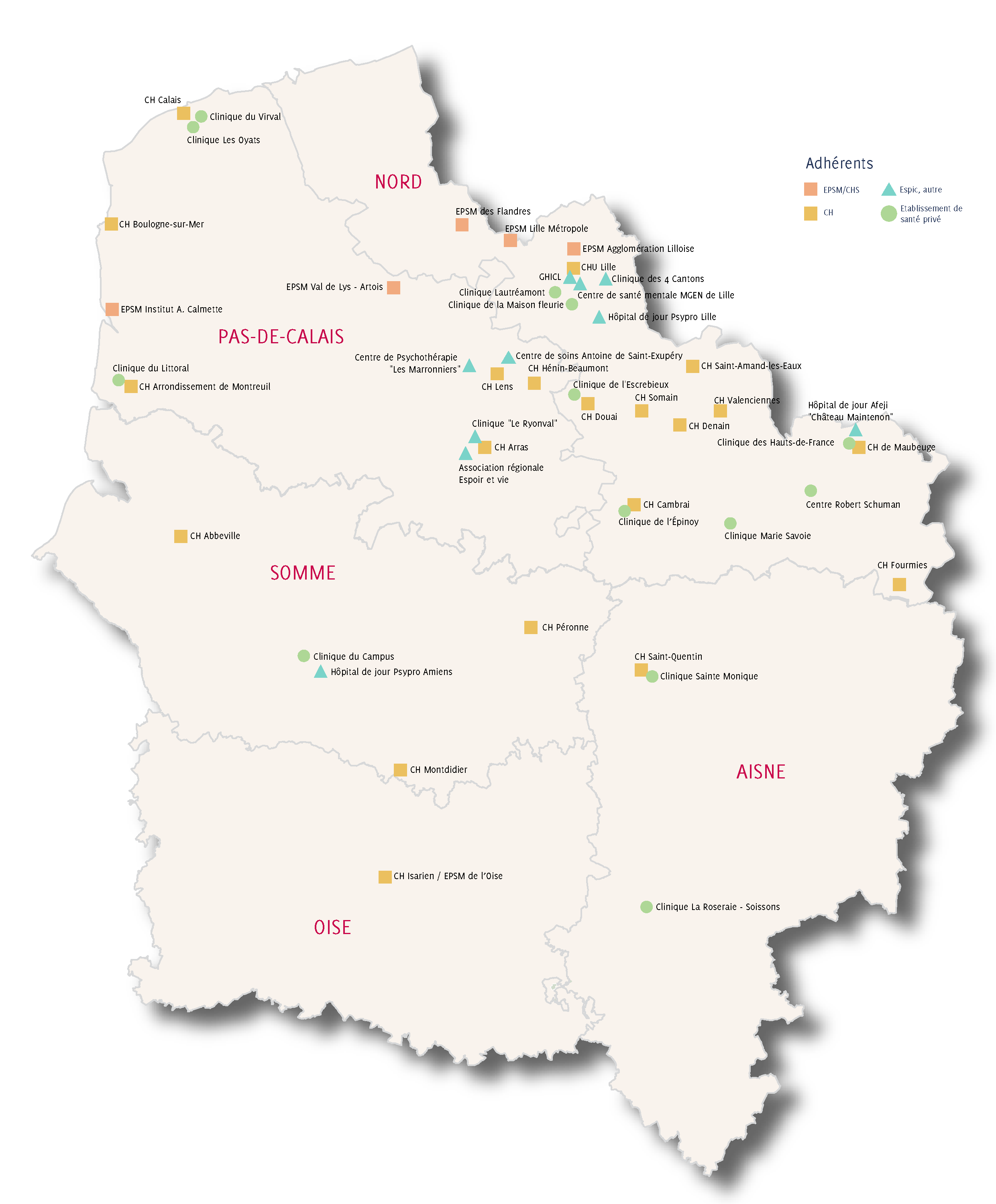 Carte des adhérents